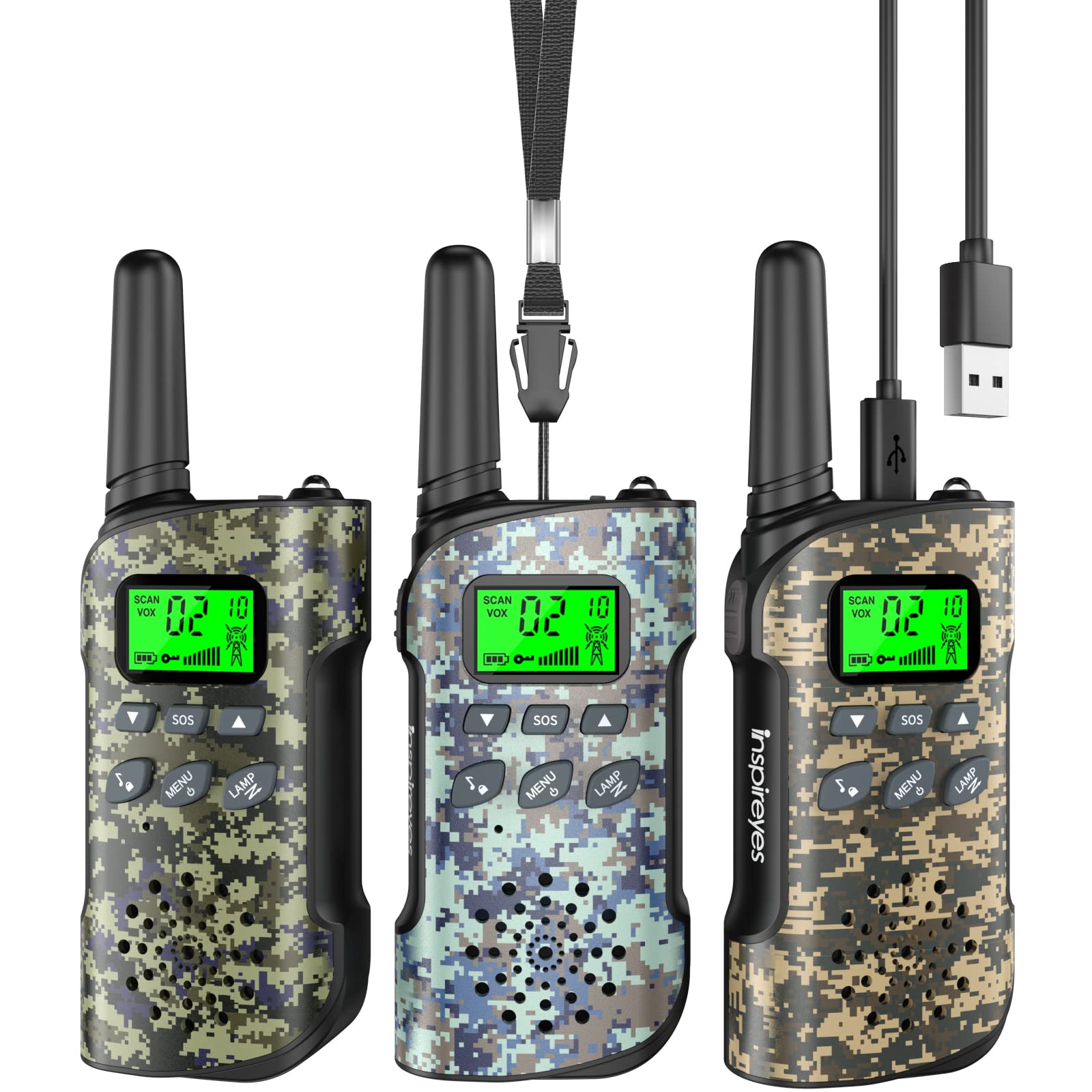 Inspireyes kids walkie talkies rechargeable for long lasting power during adventures
