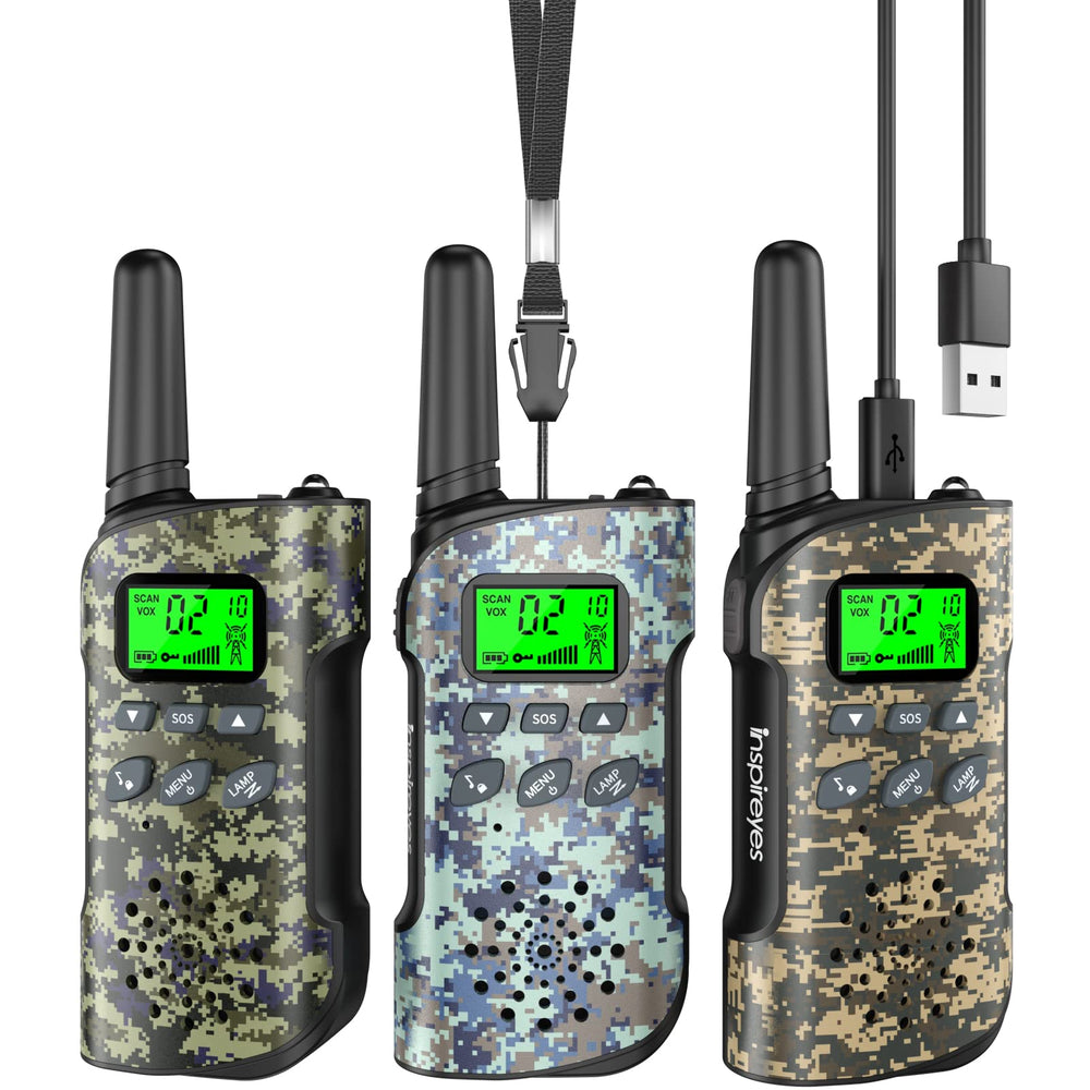 Inspireyes kids walkie talkies rechargeable for long lasting power during adventures