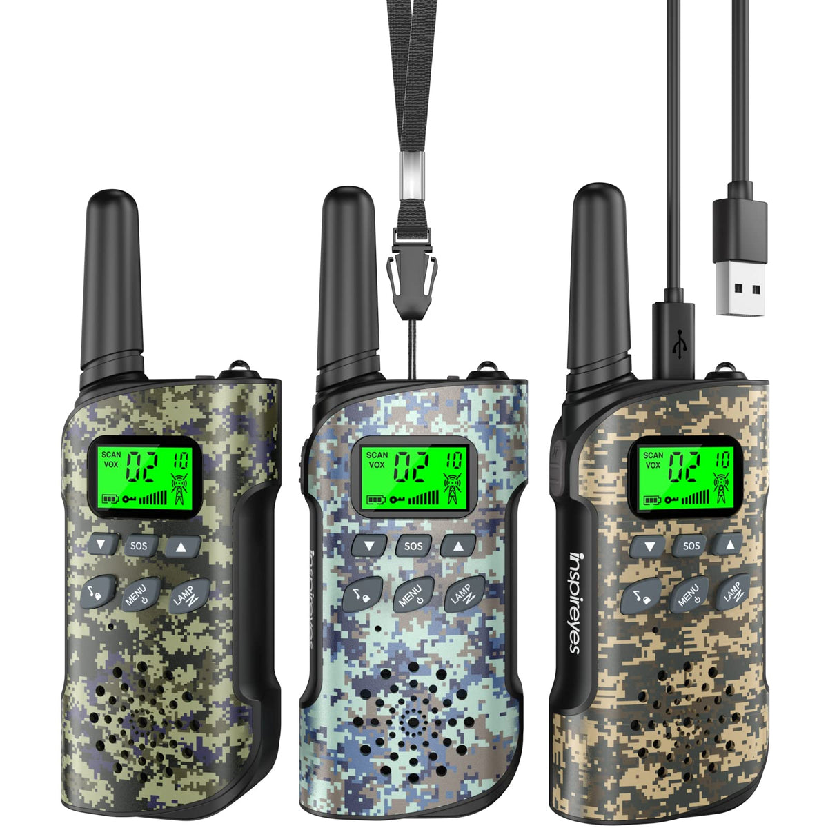 Inspireyes kids walkie talkies rechargeable for long lasting power during adventures