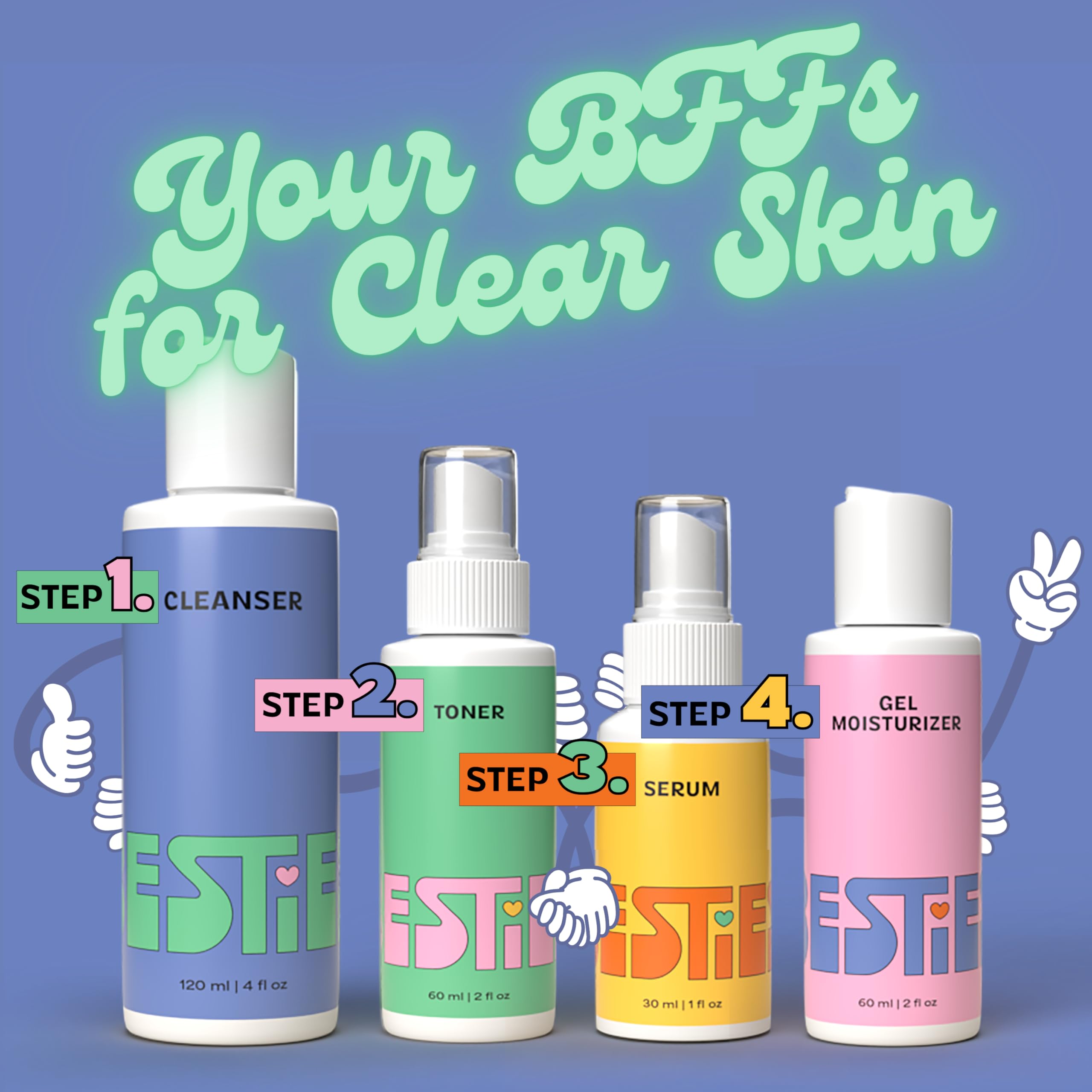 InstaNatural Besties serum bottle with vitamin C and hyaluronic acid