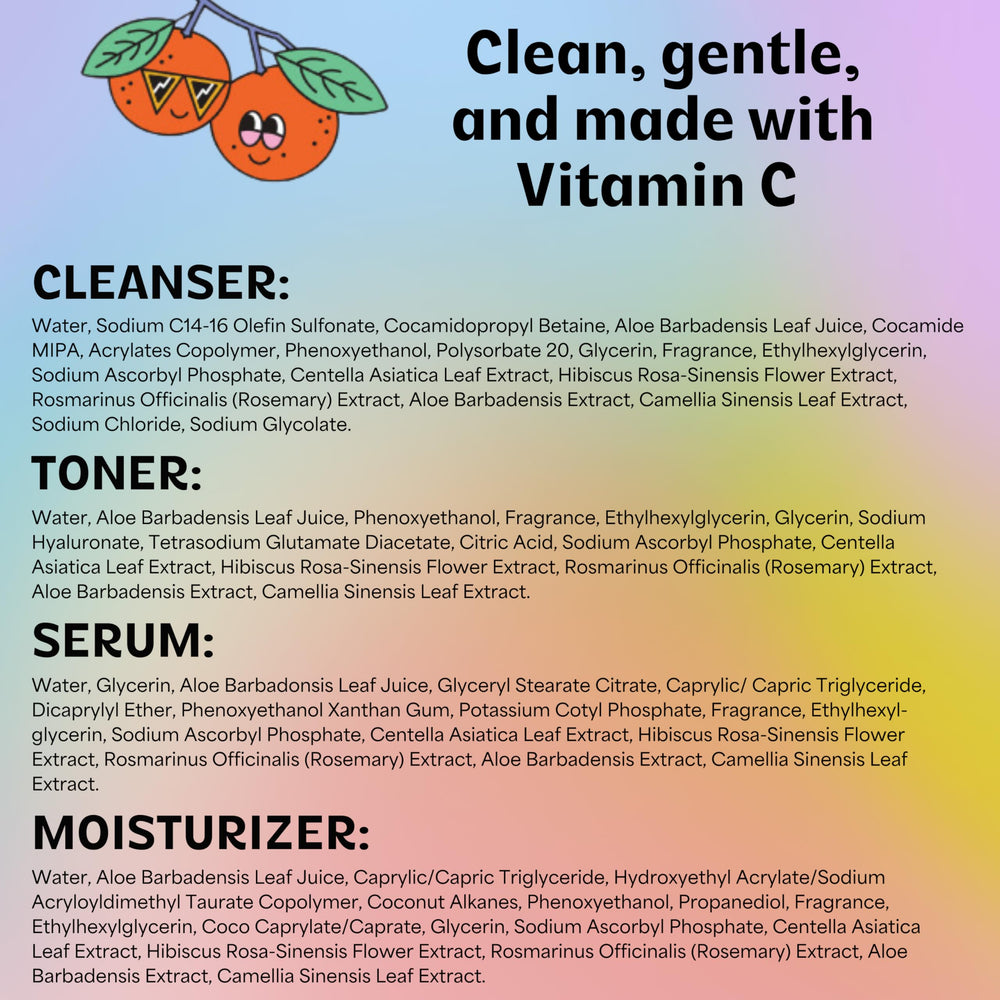 InstaNatural Besties routine setup showing seamless teen skincare steps