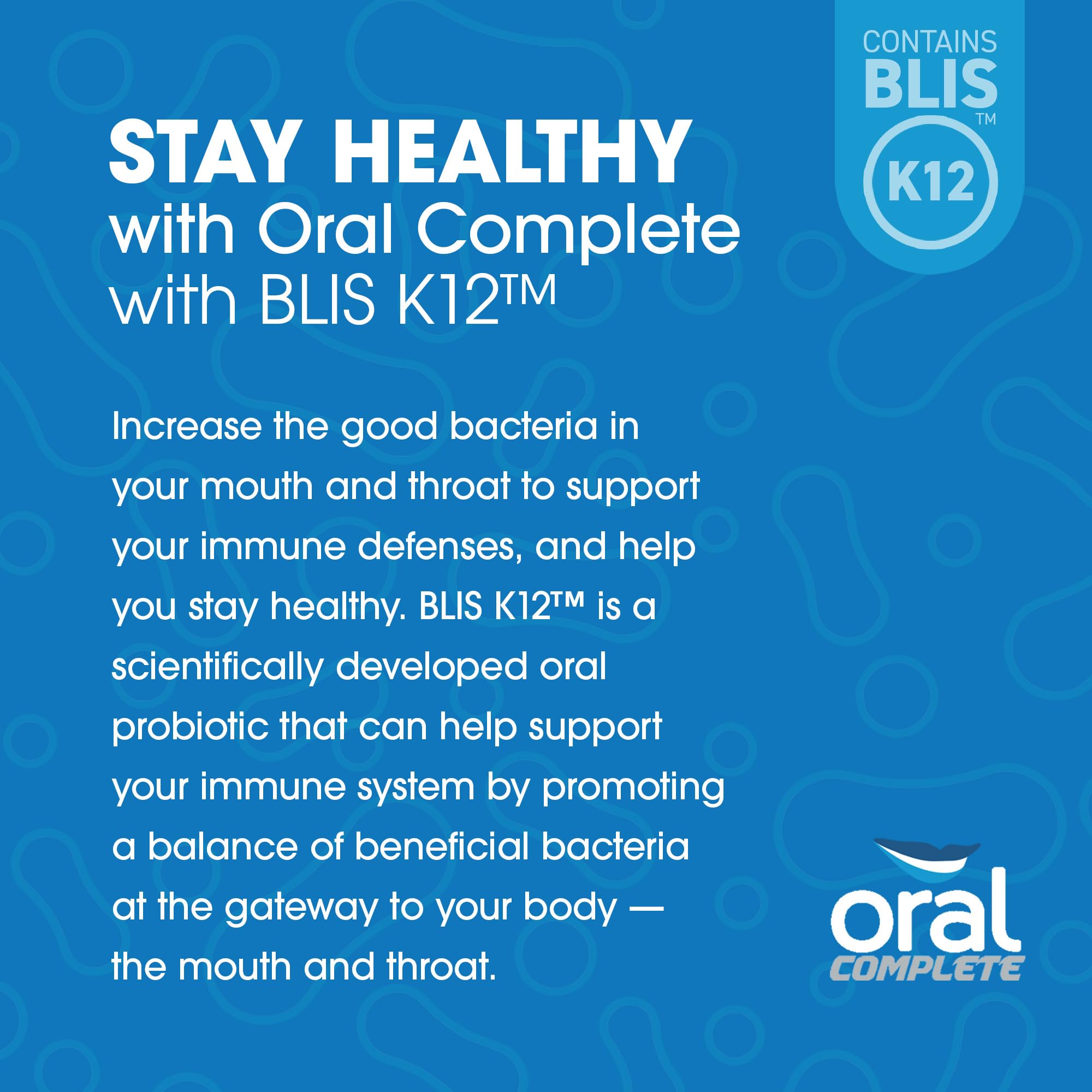 Instant Brands Oral Complete collagen blend graphic emphasizing support for daily dental health