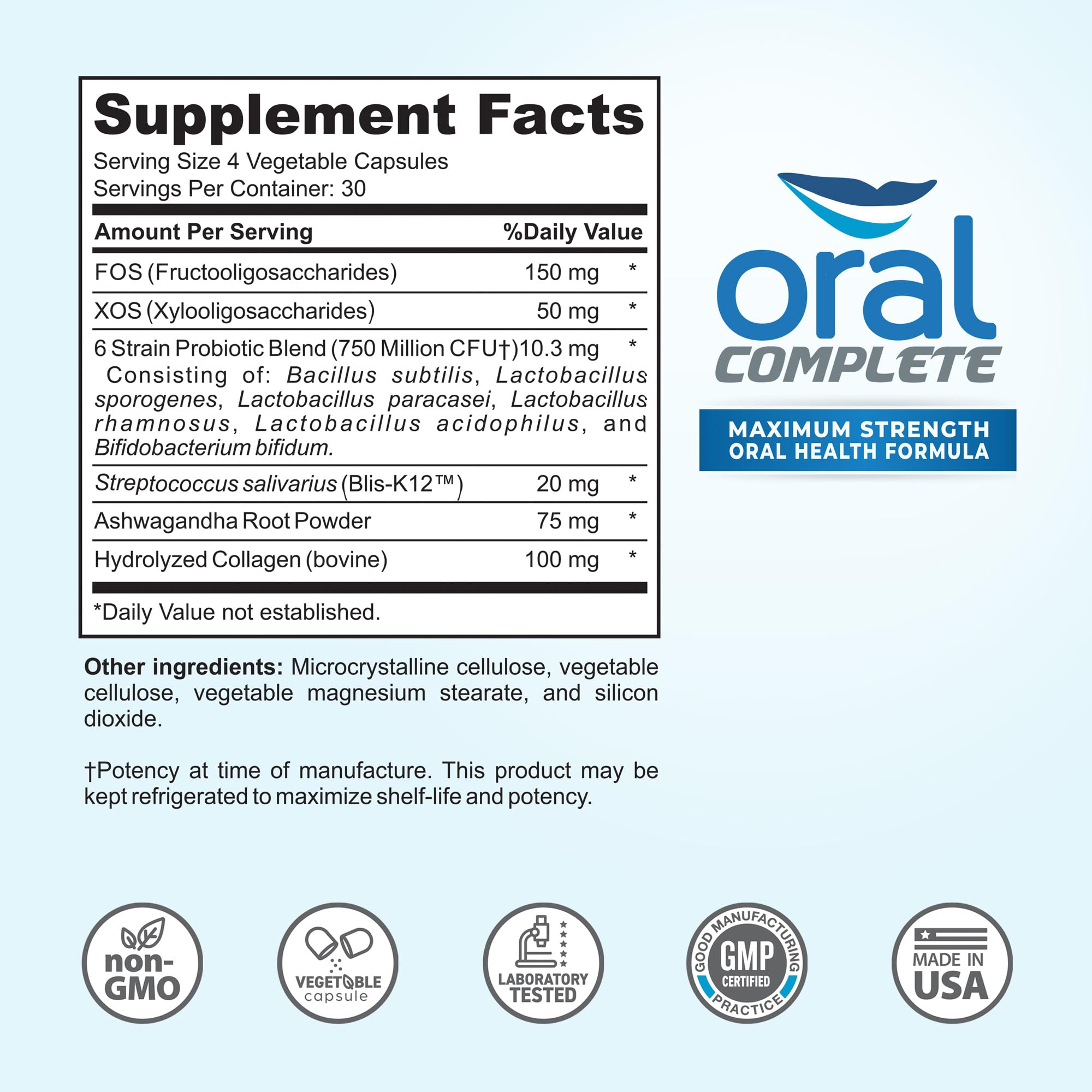 Instant Brands Oral Complete non-GMO label on product packaging