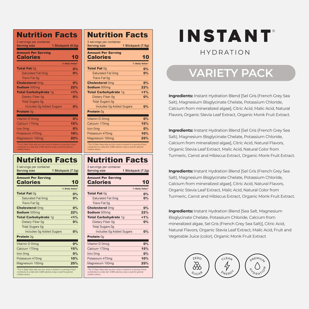 Instant Hydration orange flavor packet bright citrus option.