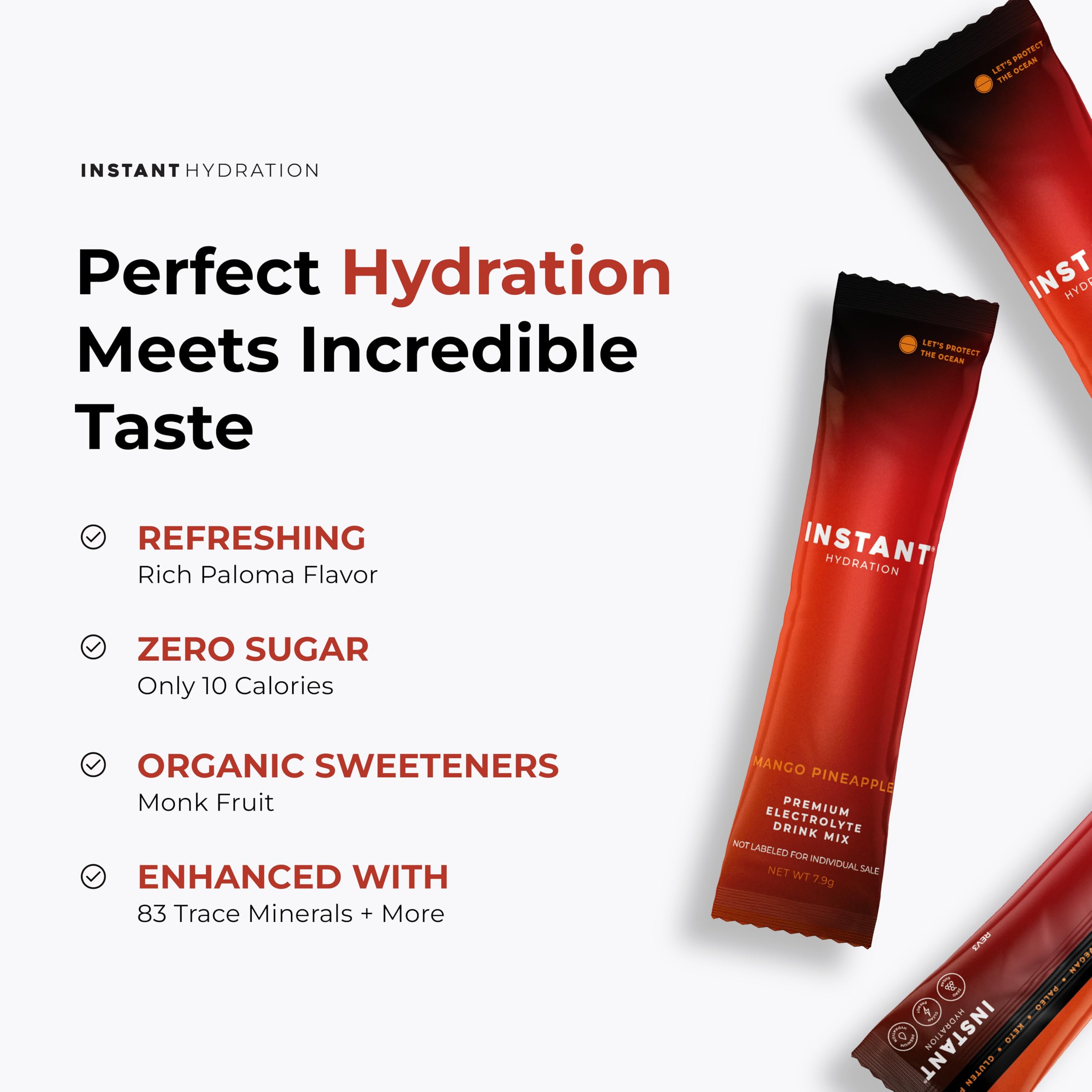 Instant Hydration pack opened with contents visible for use