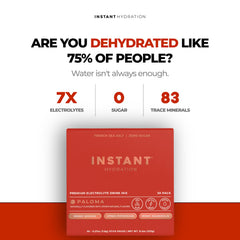 Instant Hydration Paloma powder poured into glass for a refreshing electrolyte sip