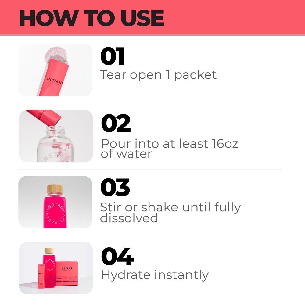 Instant Hydration Raspberry ingredients list detailing electrolyte blend