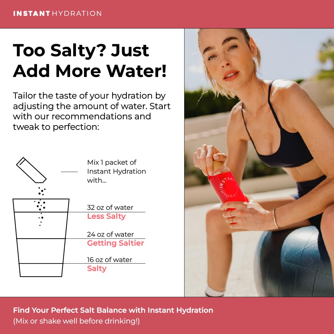 Instant Hydration Raspberry scoop in pack for easy dosing during travel