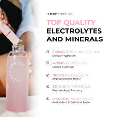 Instant Hydration watermelon flavor bottle on the go for convenient post-activity hydration.
