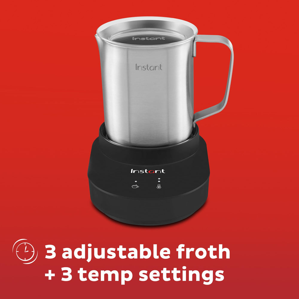 Instant MagicFroth compact stainless design saves counter space.