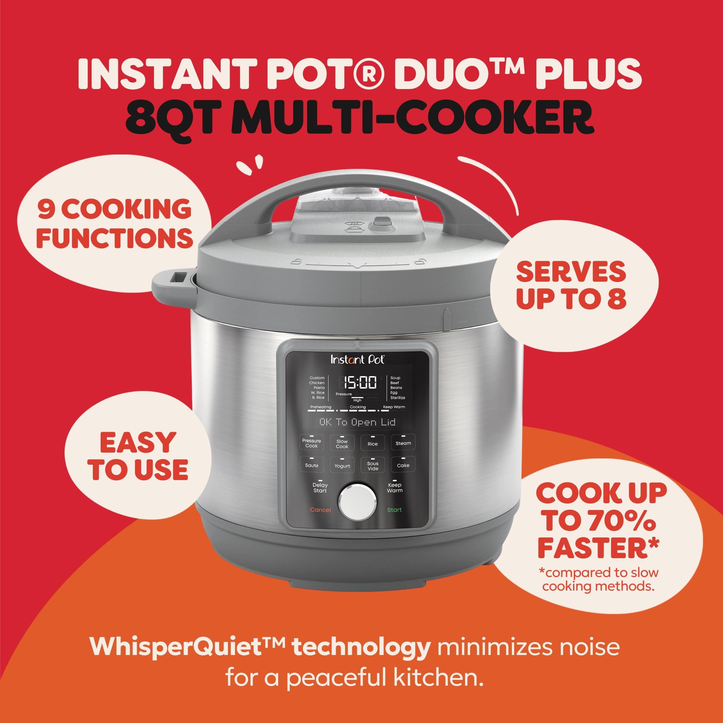 Instant Pot control panel with guided cooking aids busy weeknight meals