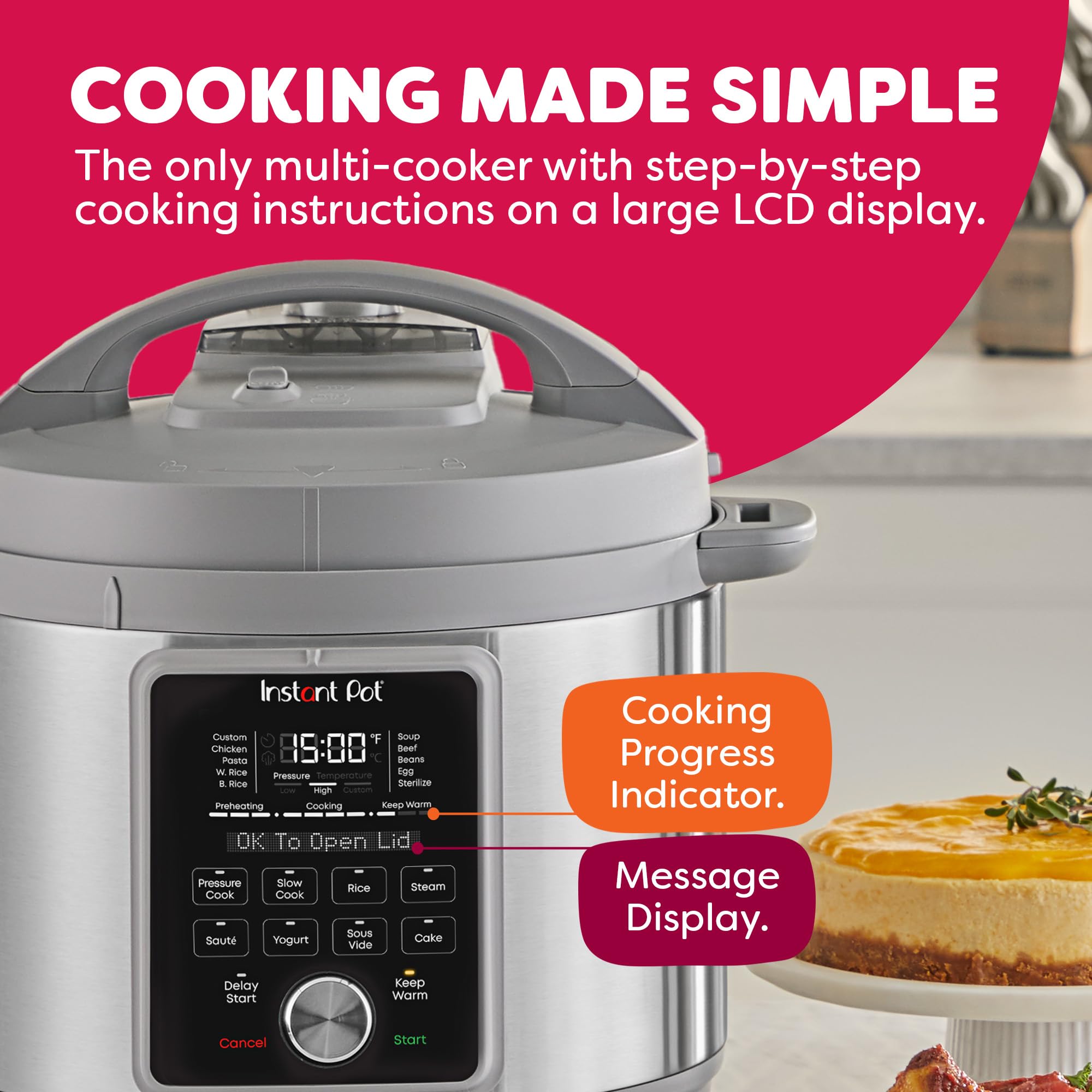 Instant Pot dishwasher-safe lid and inner pot simplify cleanup
