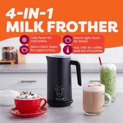 Instant Pot Milk Frother cold foam mode creates airy tops for iced drinks.