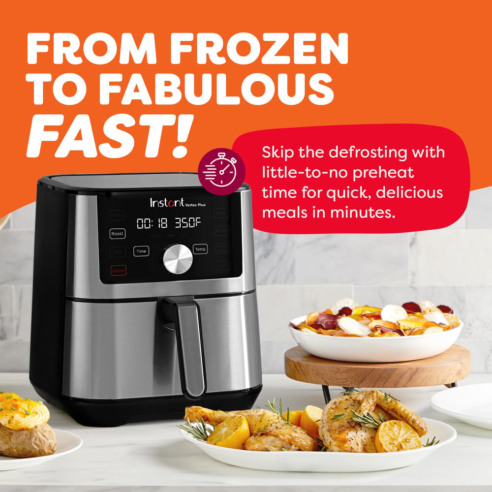 Instant Pot Vortex Plus adjustable temperature enables precise browning from 95 to 400 F.