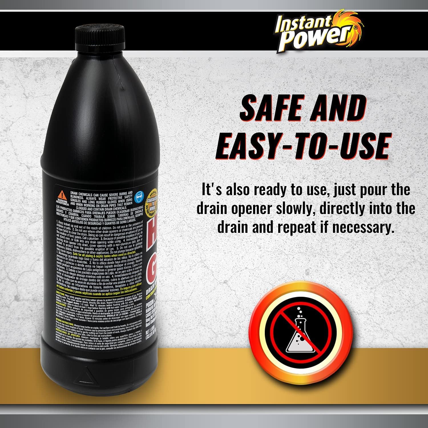 Instant Power odor-elimination formula helps freshen drains