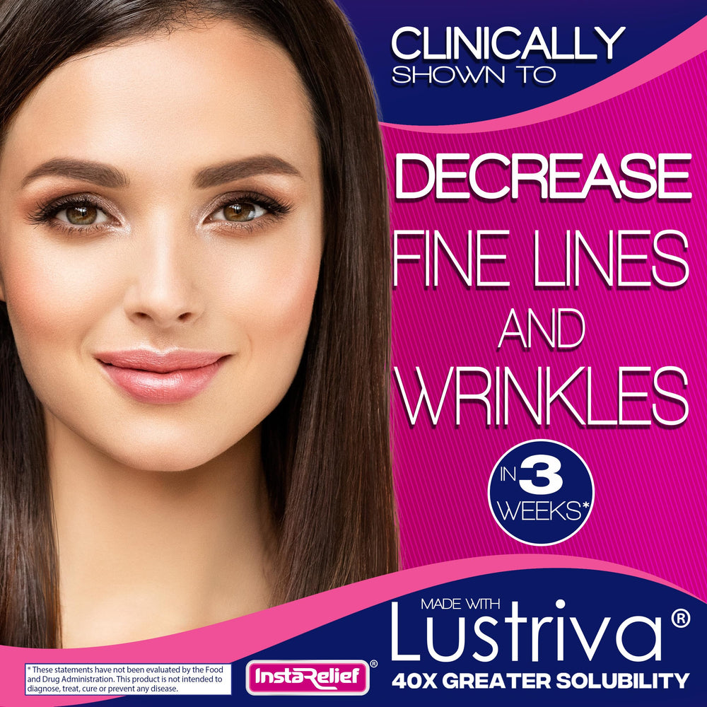 Close-up of shiny, thicker hair strands with InstaRelief Lustriva