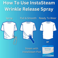 InstaSteam anti-static spray keeps outfits smooth and cling-free all day.