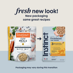 Instinct Minimally processed nutrition label—nutrient-rich, preserved flavor.