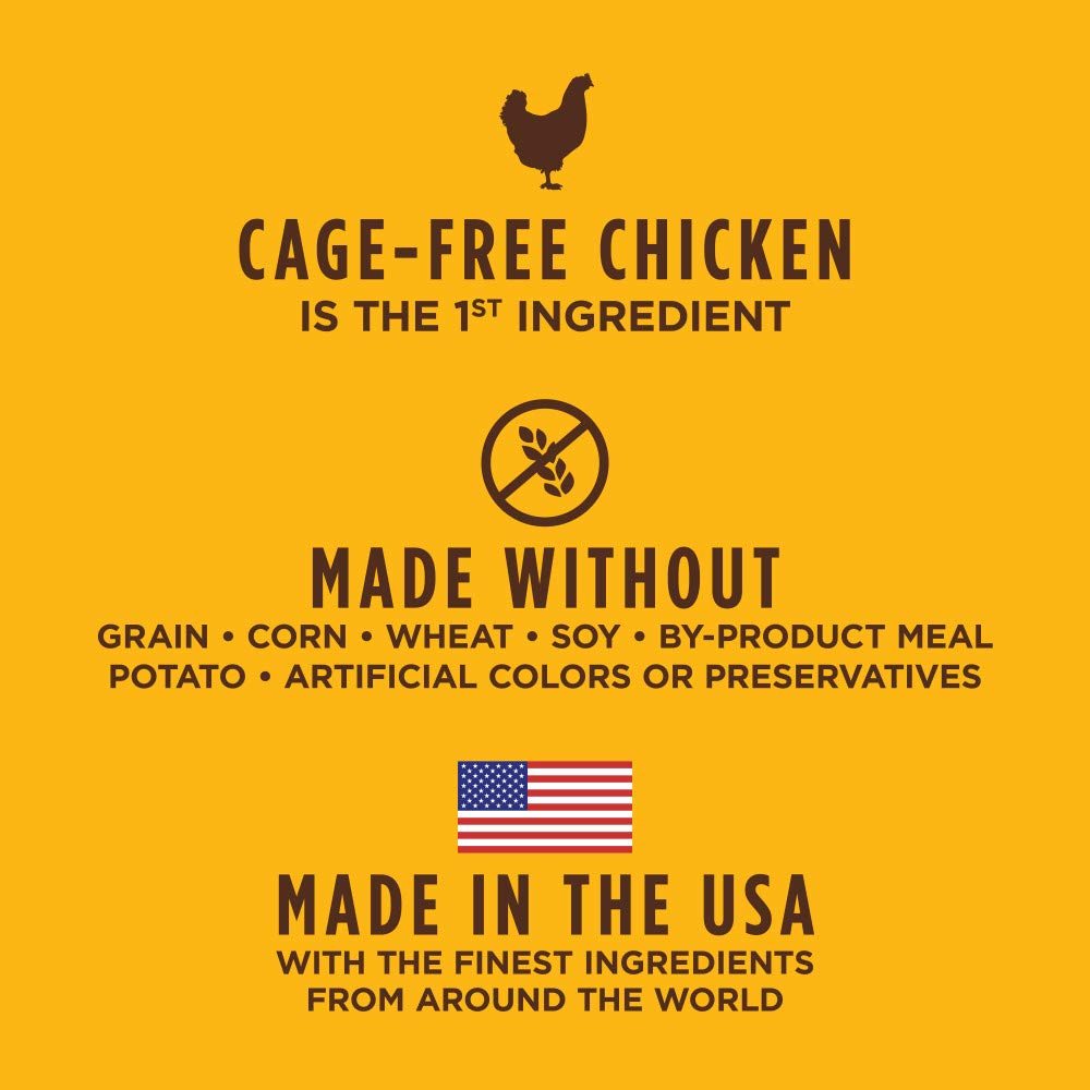 Instinct Original grain-free recipe ingredient panel highlights wholesome plant ingredients