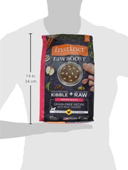Grain-free kibble in Instinct Raw Boost reflects clean nutrition.