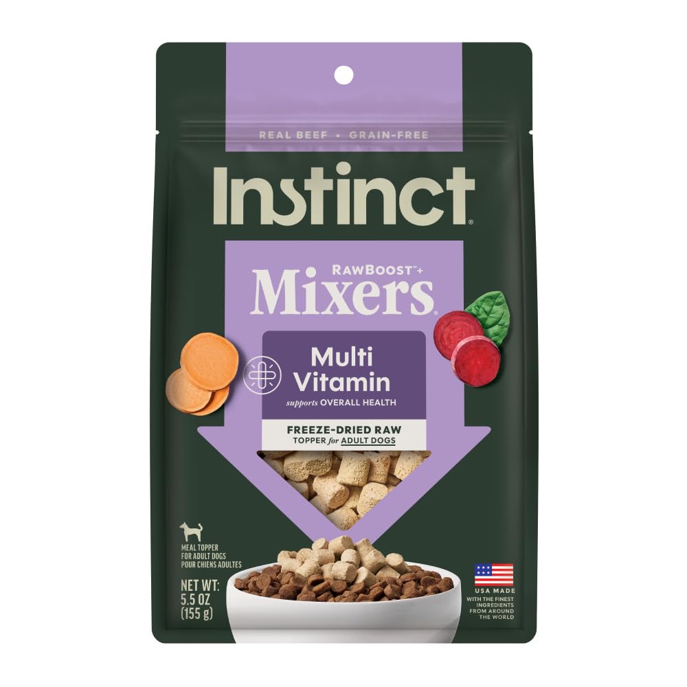 Instinct RawBoost beef topper for dogs adds crave-worthy flavor and protein