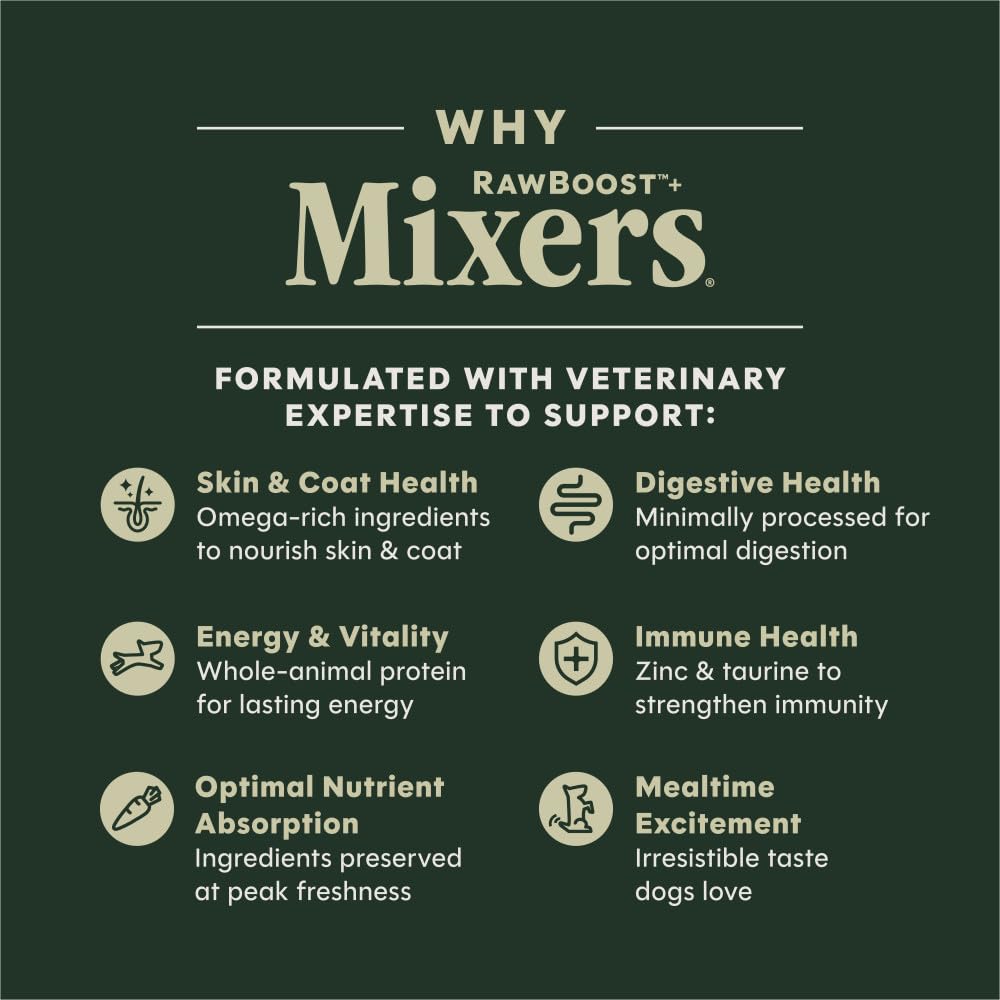 Instinct RawBoost salmon oil and chia seeds visible for shine and vitality.