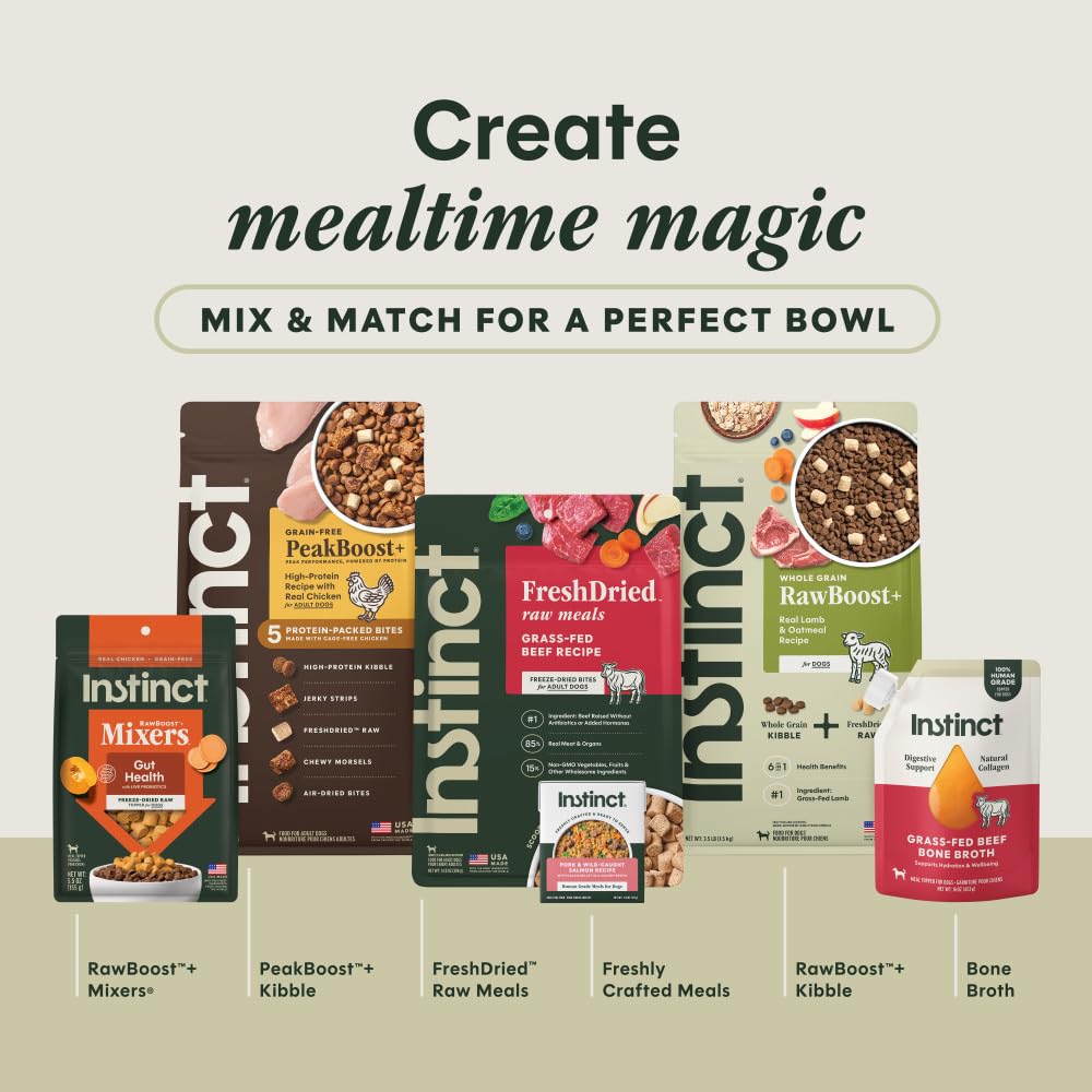 Instinct RawBoost natural ingredients vibe with no grains or fillers.