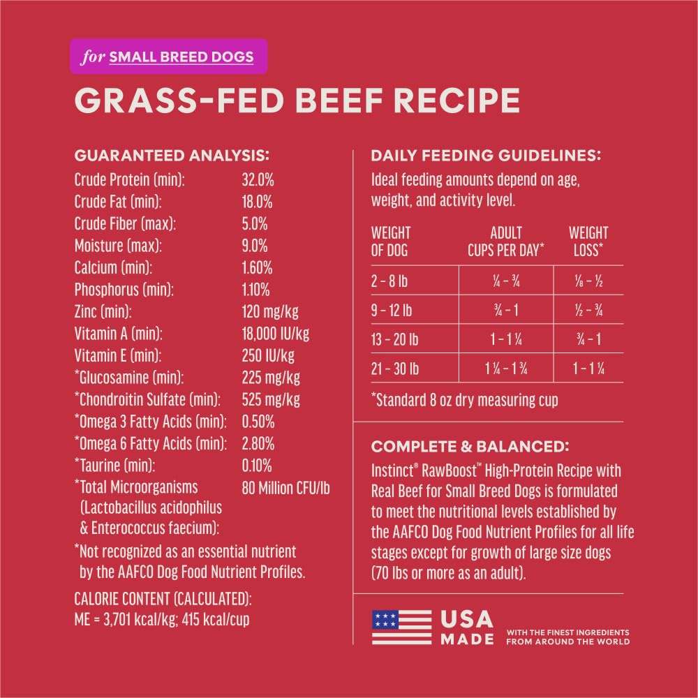 Instinct RawBoost USA-made beef emphasis underscores quality and domestic sourcing.