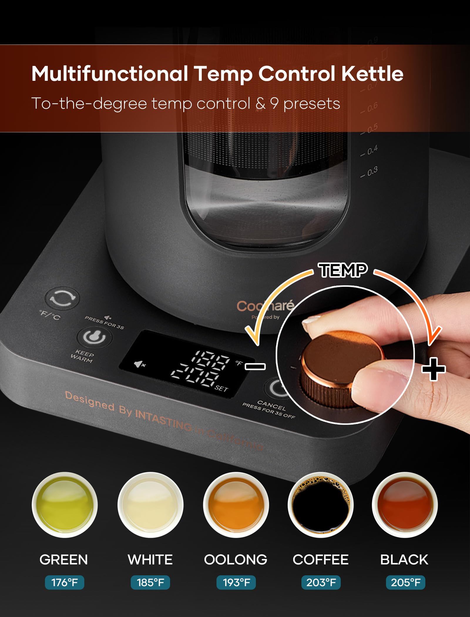 intasting 1200w fast heating system for rapid boiling