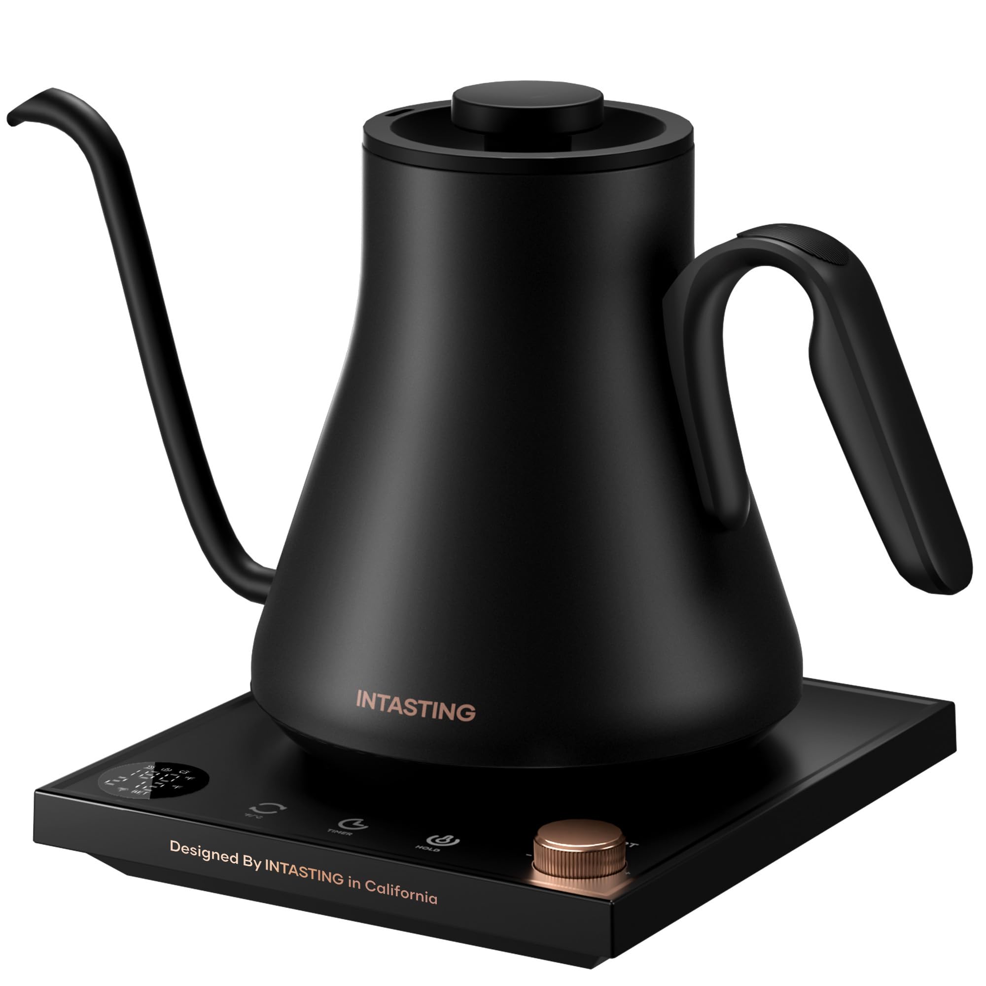 INTASTING Electric Kettle with gooseneck spout for precise pour-over control and rich flavor.