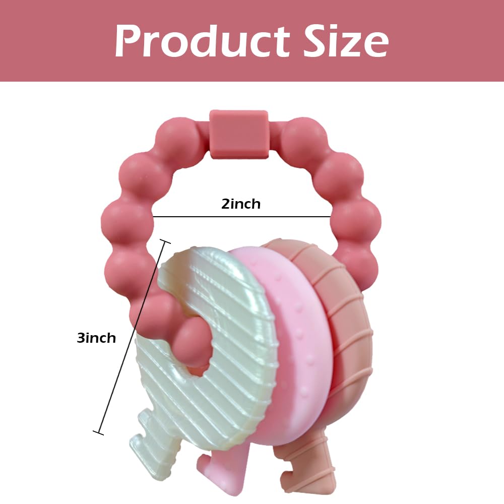 Intatikoo soft silicone BPA-free teether gentle on tiny mouths.