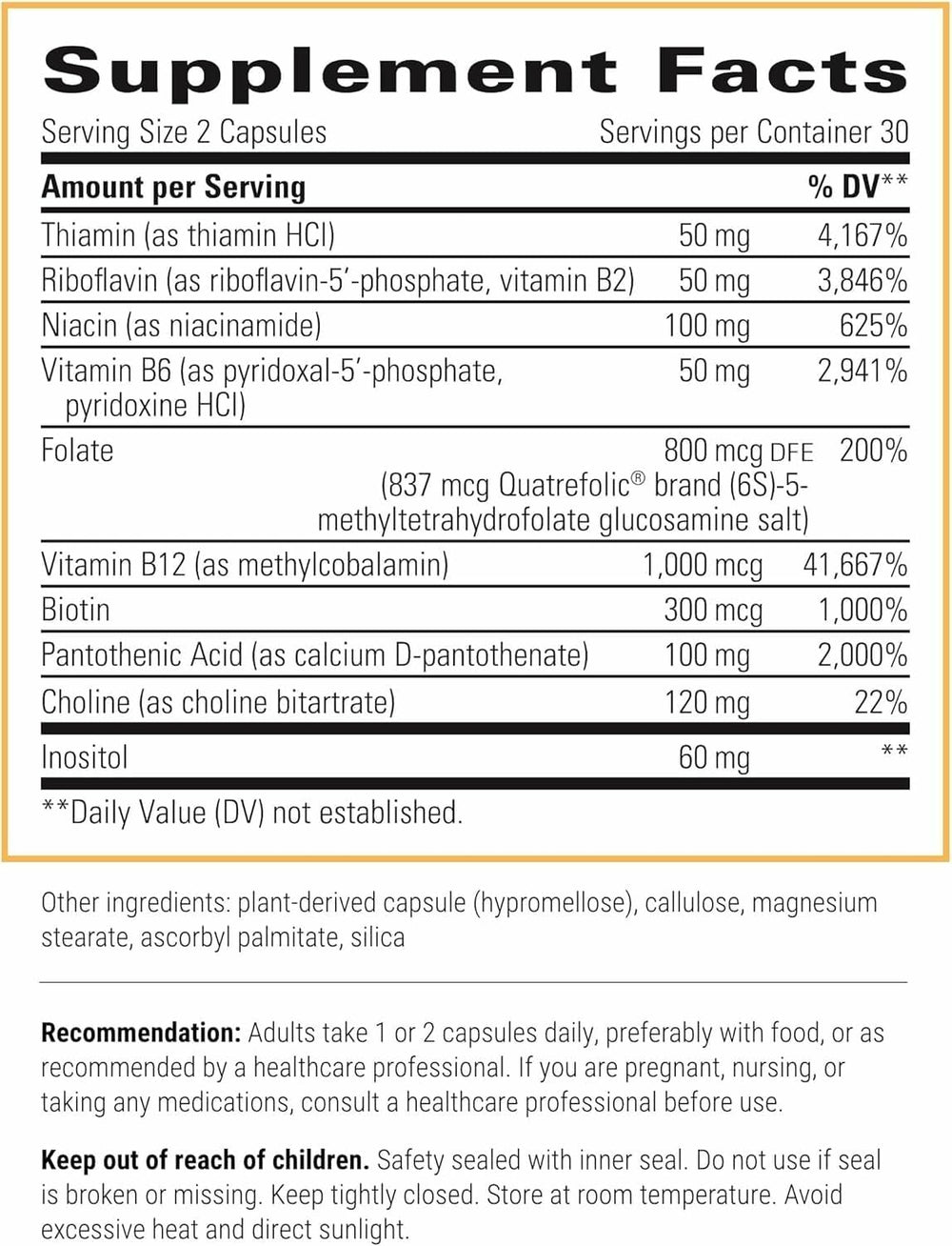 Integrative Therapeutics Active B-Complex capsules ready for daily use.
