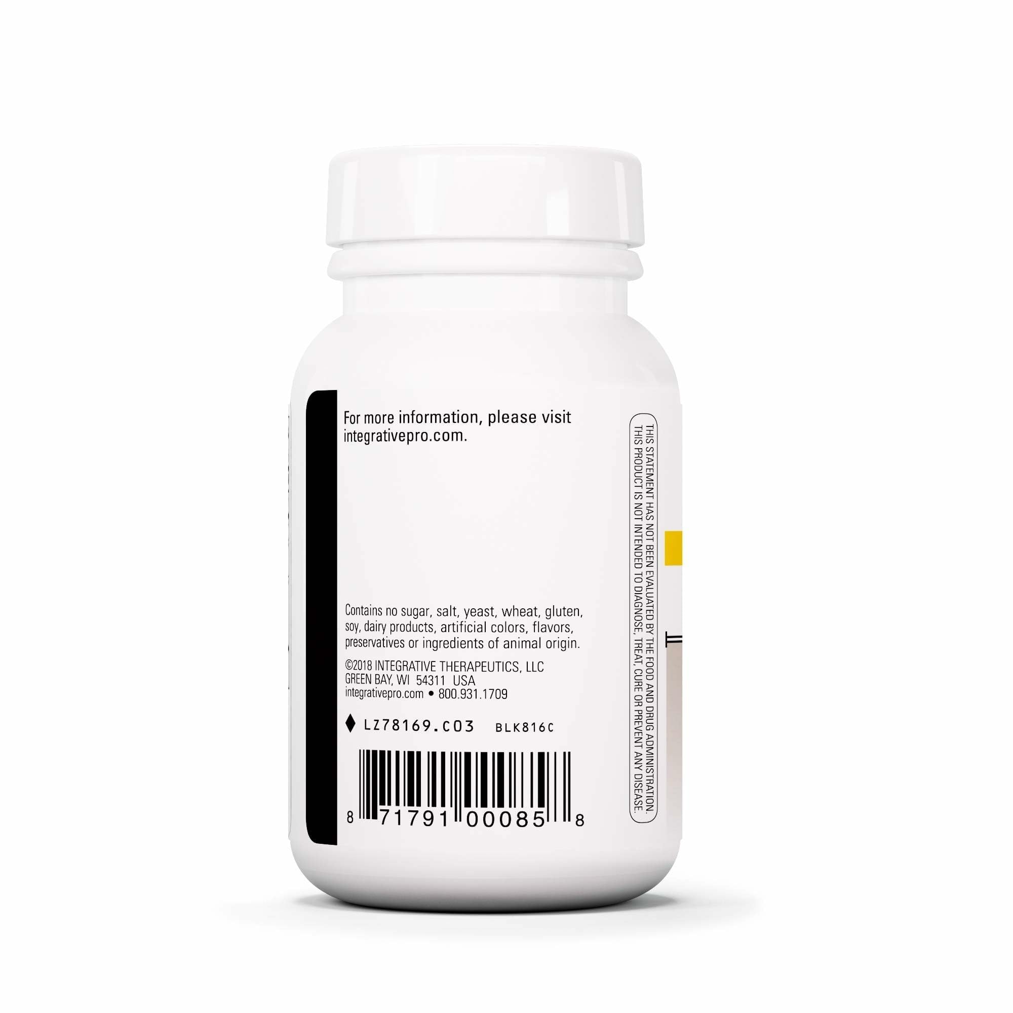 Label close-up of Integrative Therapeutics Berberine Complex featuring barberry and goldenseal