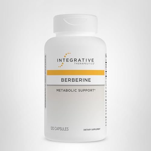 Integrative Therapeutics Berberine bottle with glass indicates easy integration into routine