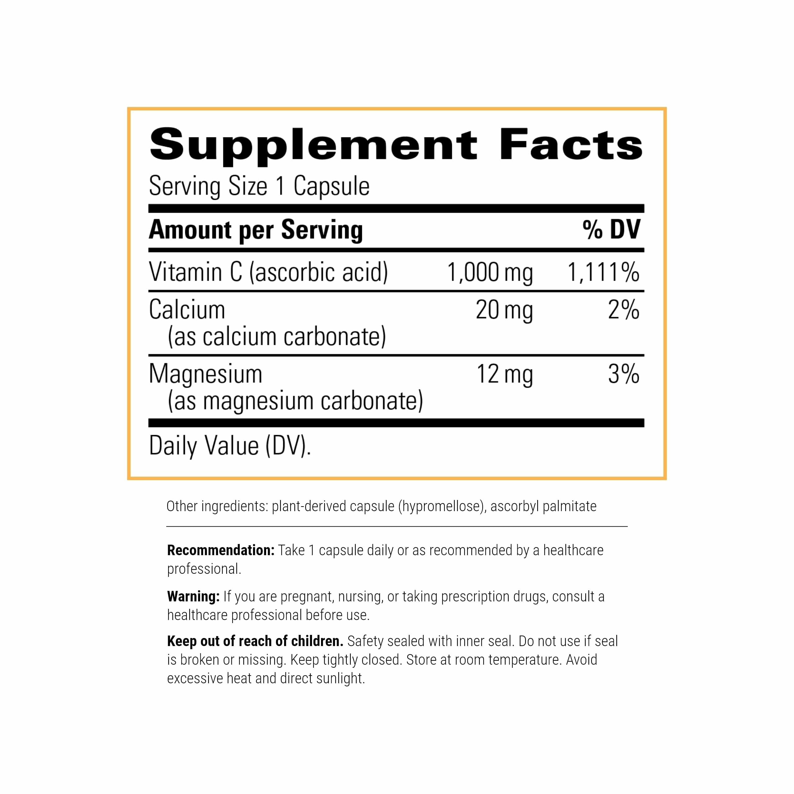 Integrative Therapeutics Buffered Vitamin C capsules are easy to swallow for consistent use
