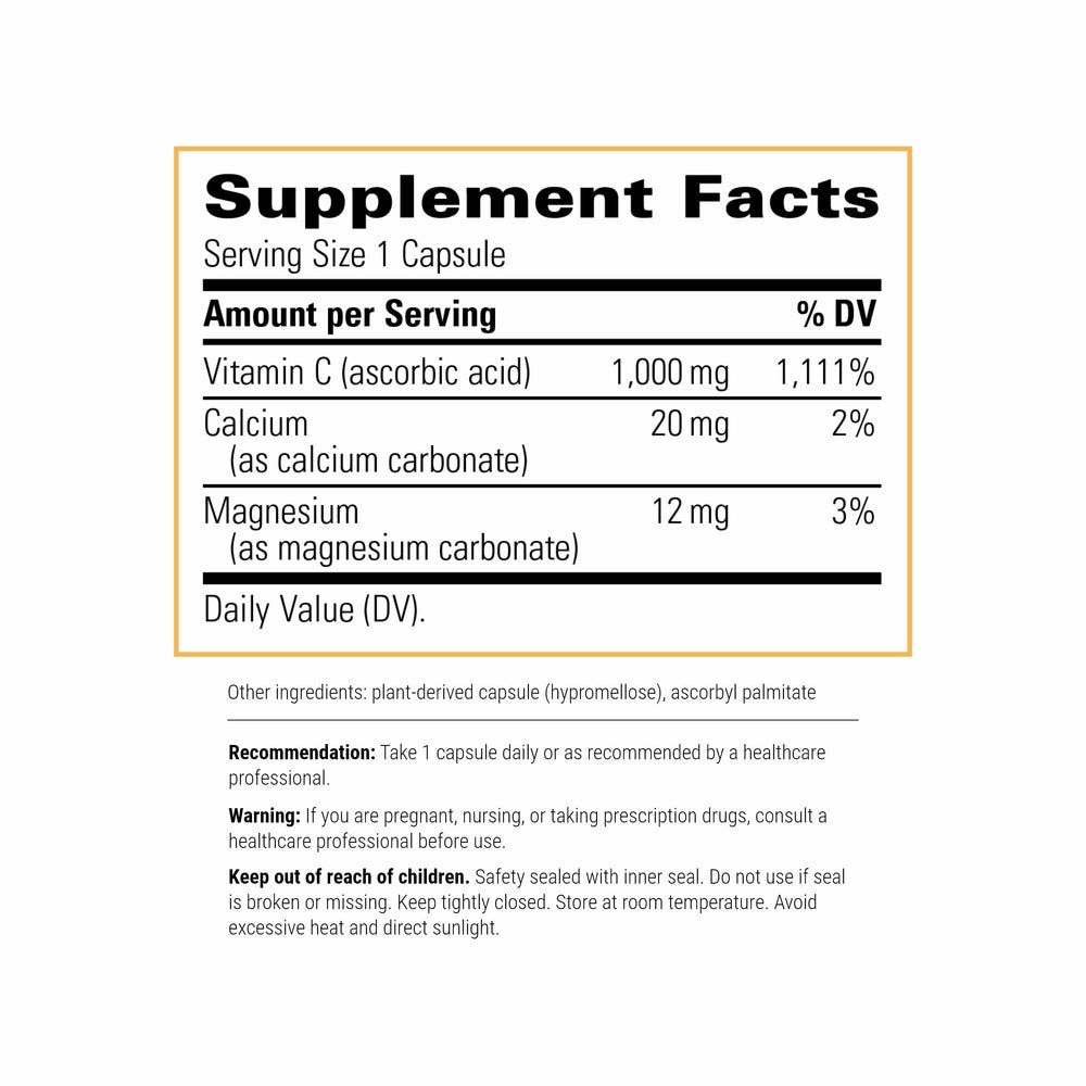 Integrative Therapeutics Buffered Vitamin C capsules are easy to swallow for consistent use