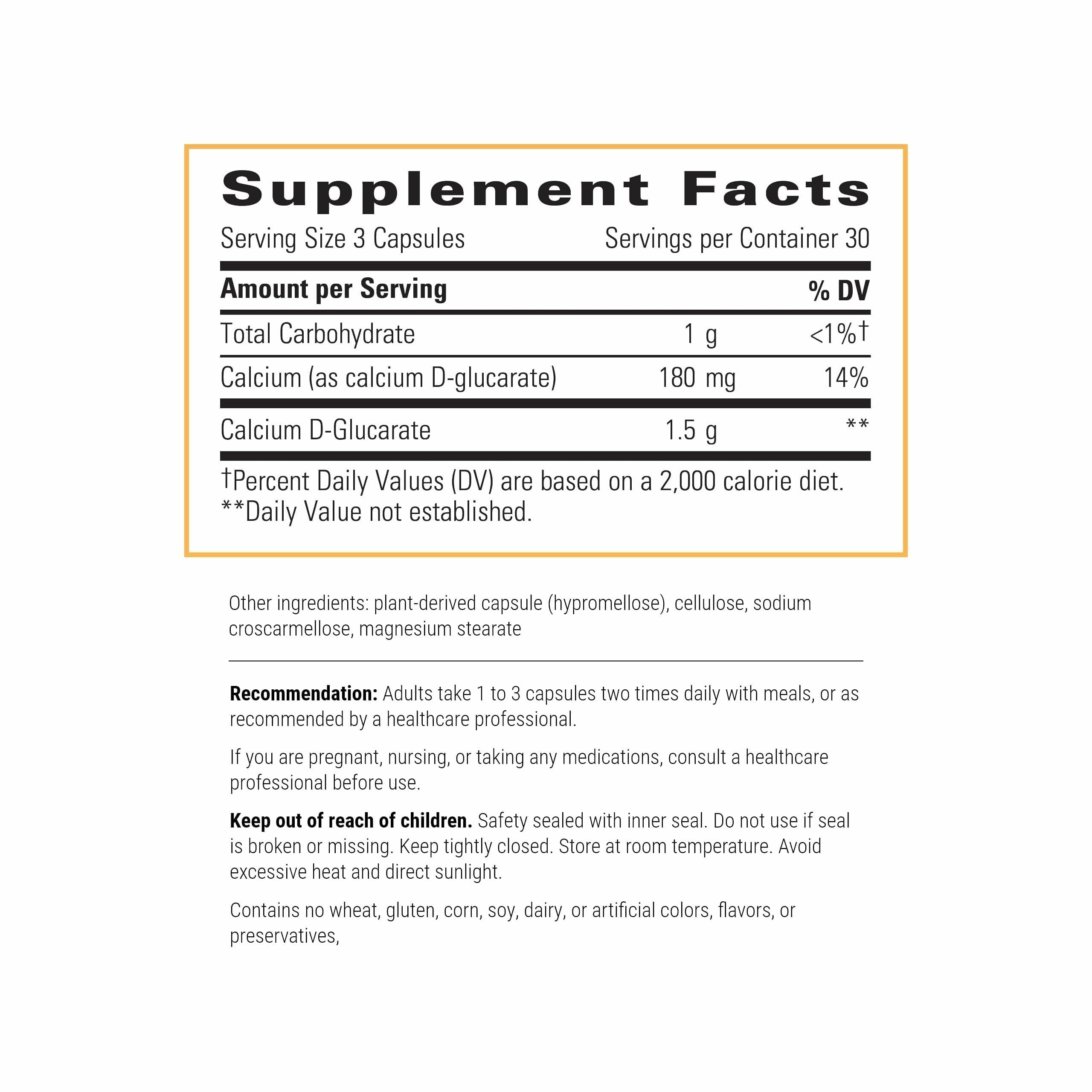 Integrative Therapeutics Calcium D-Glucarate capsules inside for easy daily dosing.