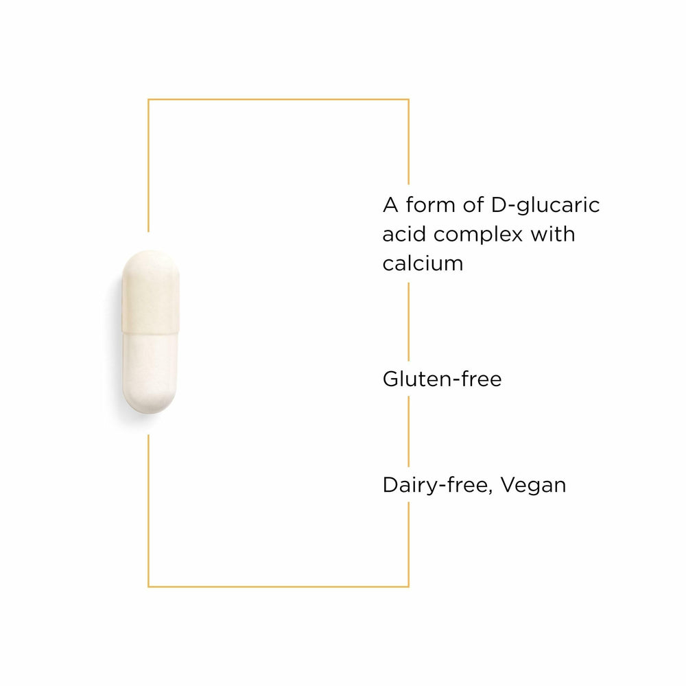 Integrative Therapeutics Calcium D-Glucarate label details reveal transparent sourcing.