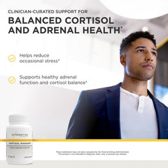 Integrative Therapeutics Cortisol Manager bottle back with supplement facts for ingredient clarity.