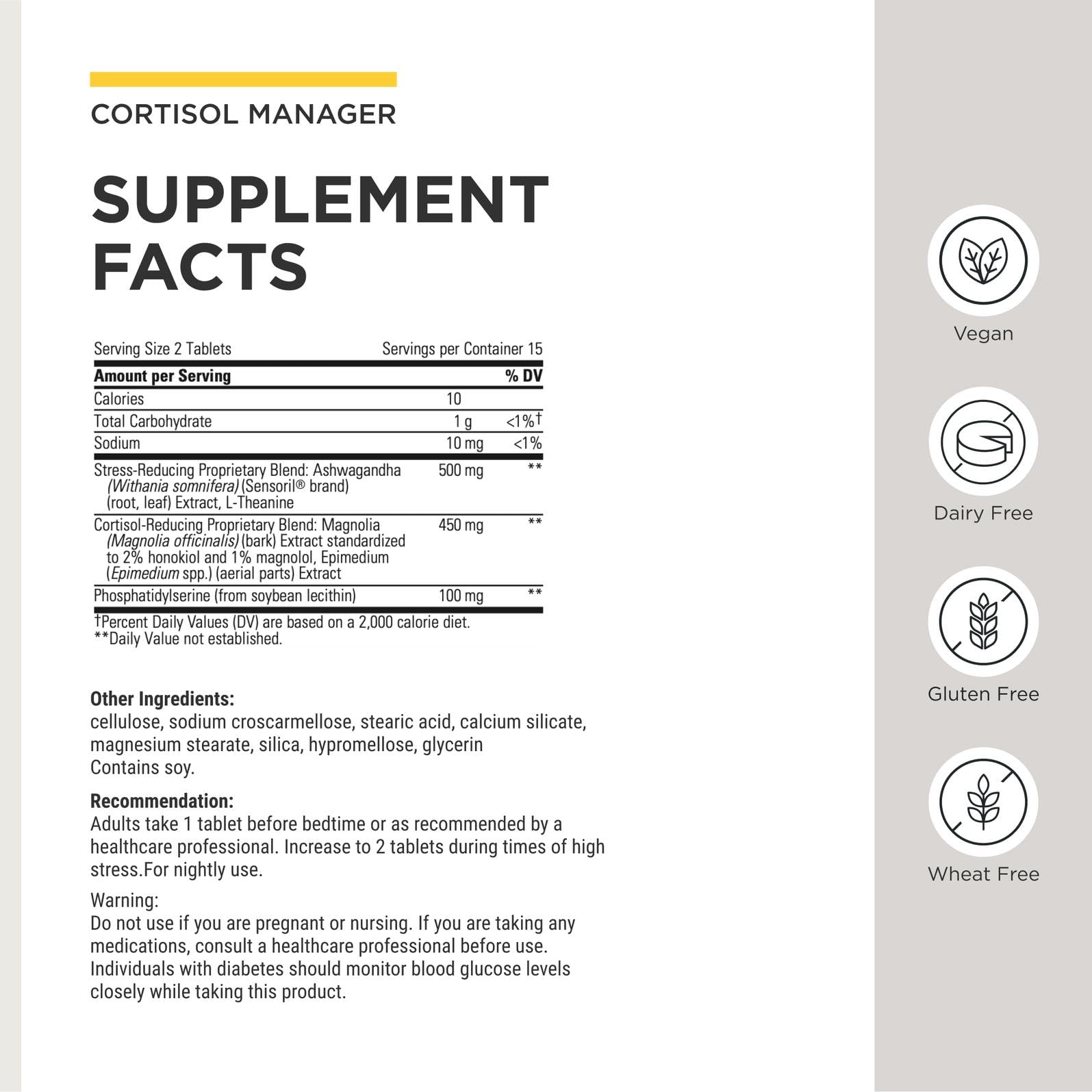Integrative Therapeutics Cortisol Manager capsules closeup showing ashwagandha and L-Theanine for stress support.