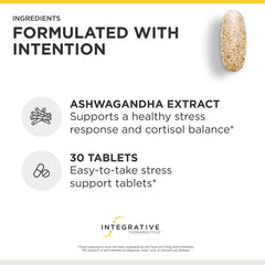 Integrative Therapeutics Cortisol Manager ingredients label confirming gluten-free and dairy-free features.