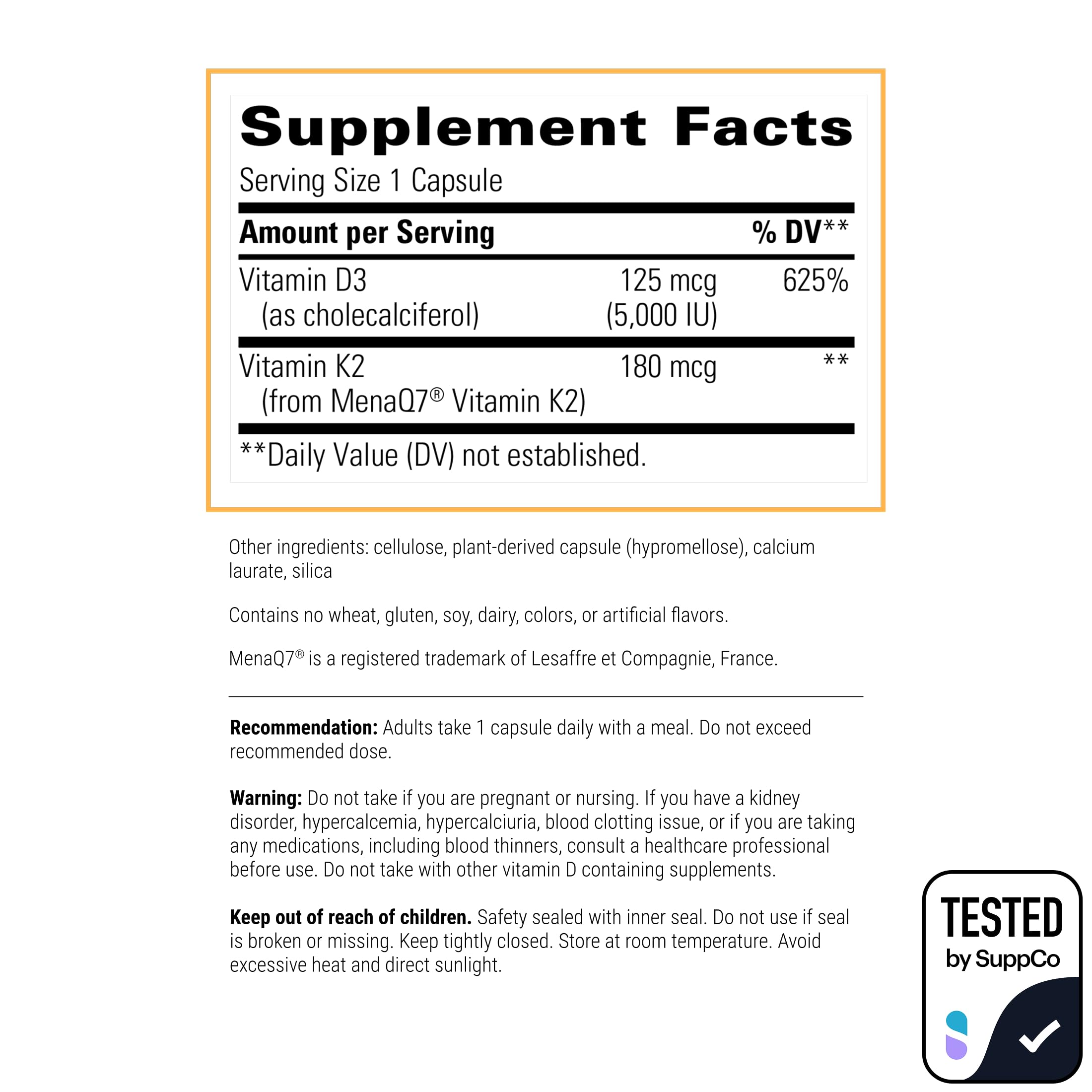 Integrative Therapeutics K2 + D3 capsule ready to swallow for daily wellness.