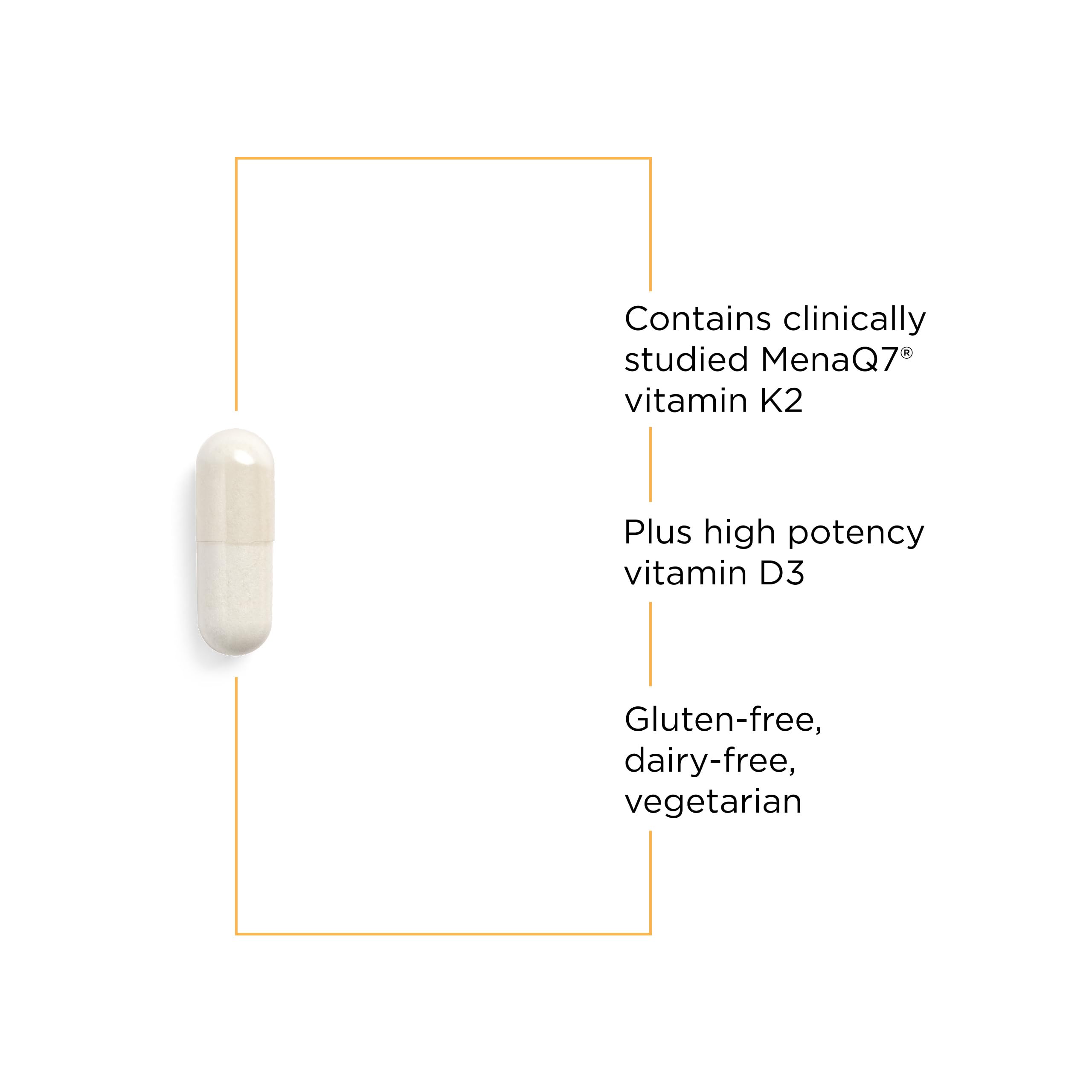Integrative Therapeutics K2 + D3 label detailing ingredients and vegetarian formula.