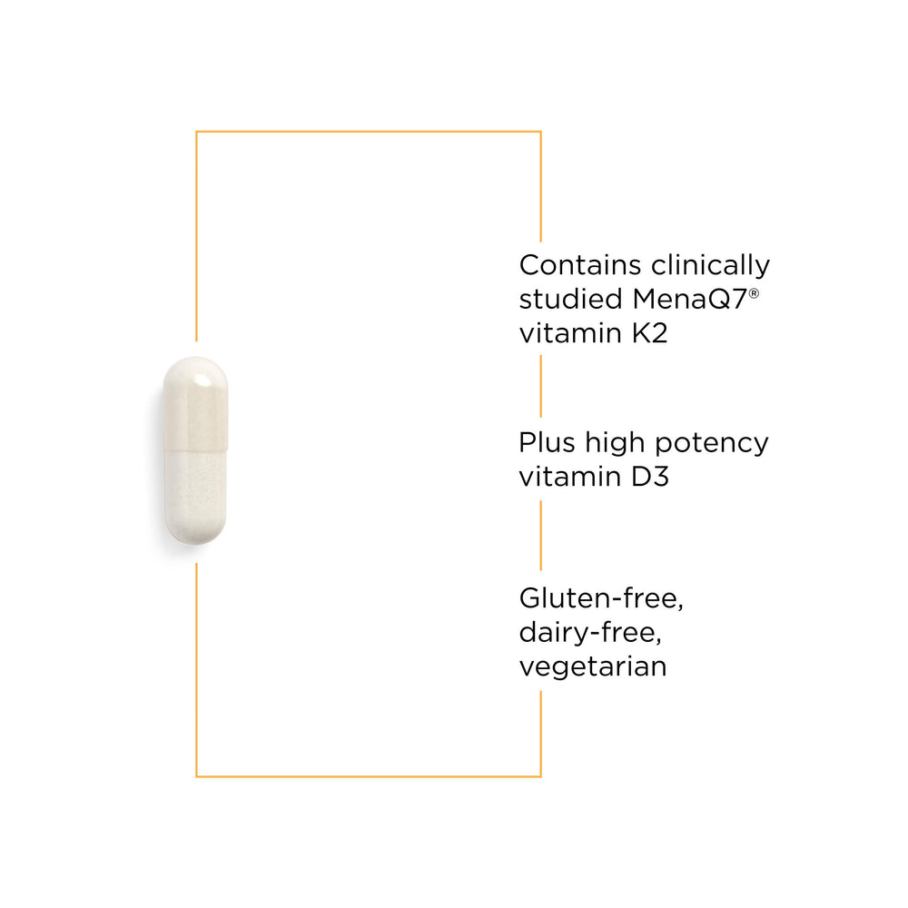 Integrative Therapeutics K2 + D3 label detailing ingredients and vegetarian formula.