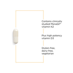 Integrative Therapeutics K2 + D3 label detailing ingredients and vegetarian formula.
