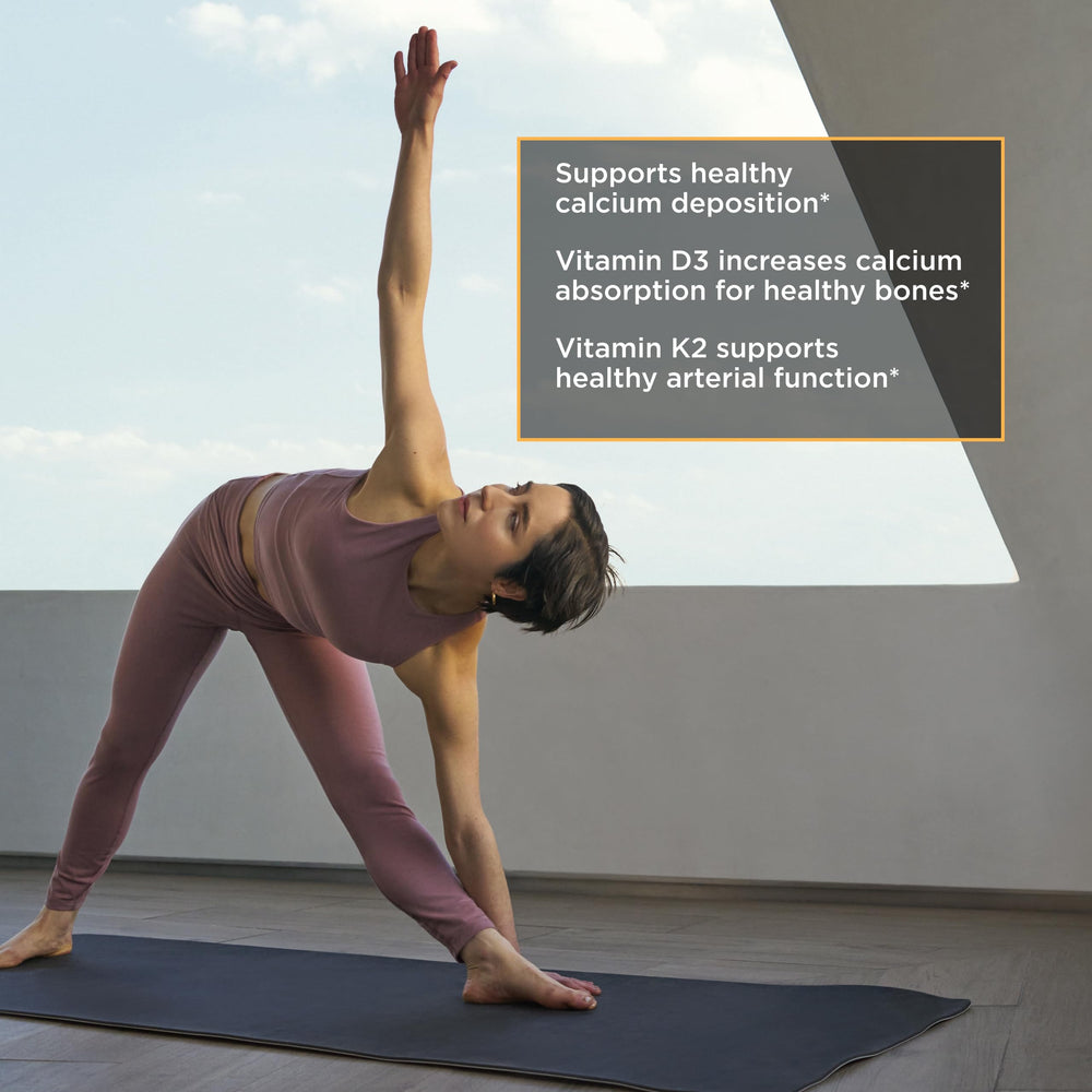 Integrative Therapeutics K2 + D3 nutrition facts panel indicating potency and serving size.