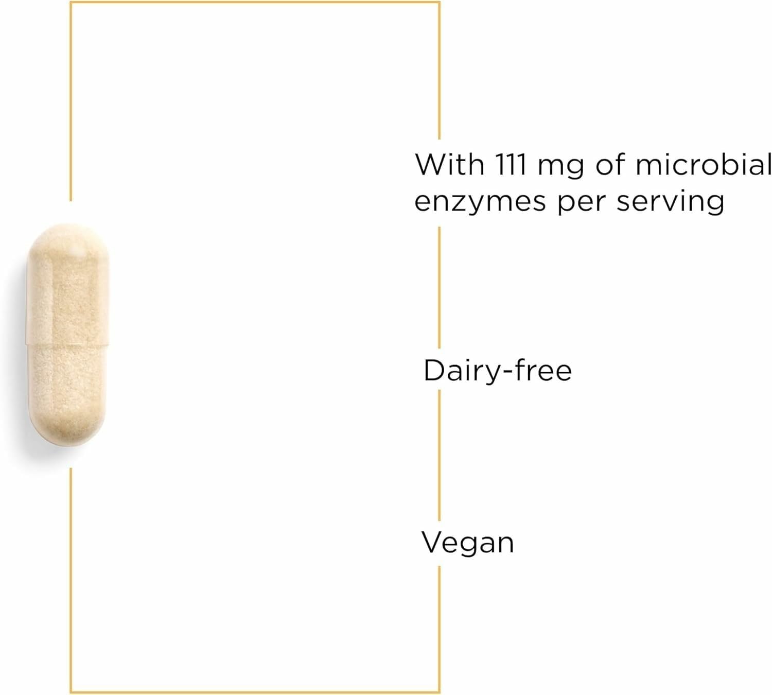Close-up of label highlights pH-stable lipase blend for digestion support