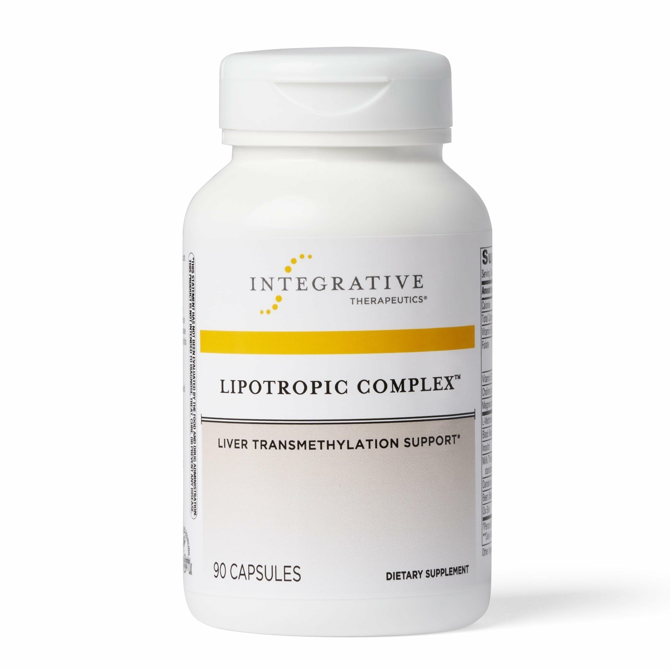 Integrative Therapeutics Lipotropic Complex bottle emphasizes liver support for adults.