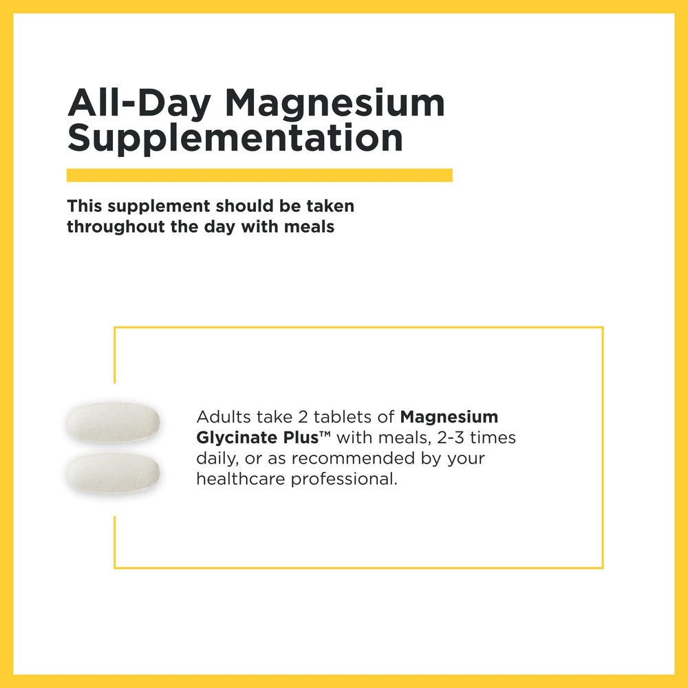Ingredient panel highlights magnesium bisglycinate and malate for absorption.