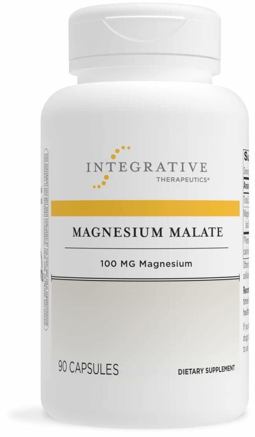 Integrative Therapeutics Magnesium Malate bottle on kitchen counter for daily energy support